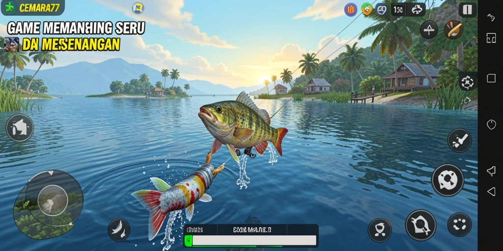 Tampilan screenshot CEMARA77 yang menunjukkan pengalaman memancing yang seru.