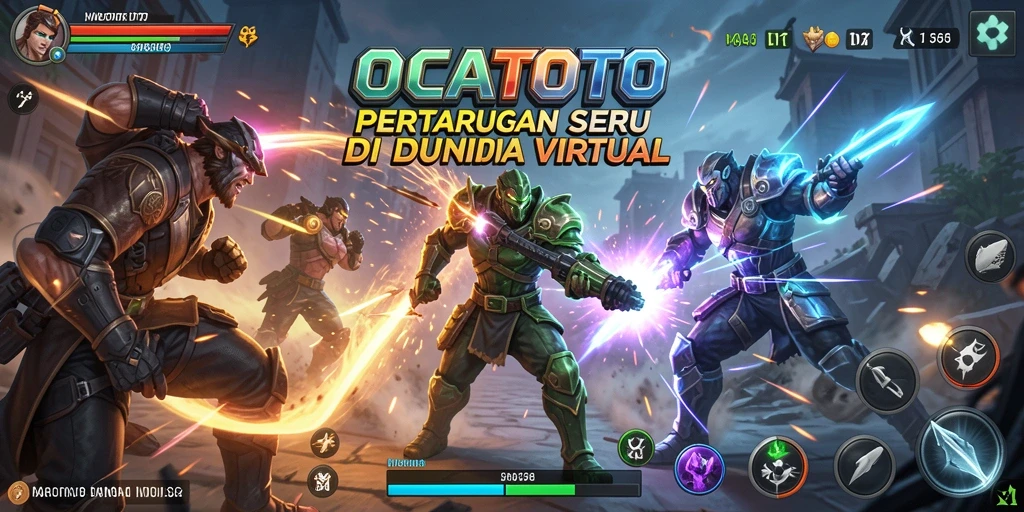 Screenshot gameplay OCATOTO menampilkan aksi pertarungan yang mendebarkan.