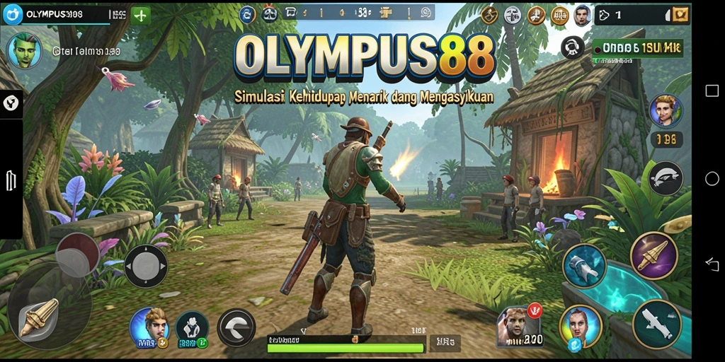 Tampilan gameplay OLYMPUS88 yang menunjukkan interaksi kota yang dinamis.